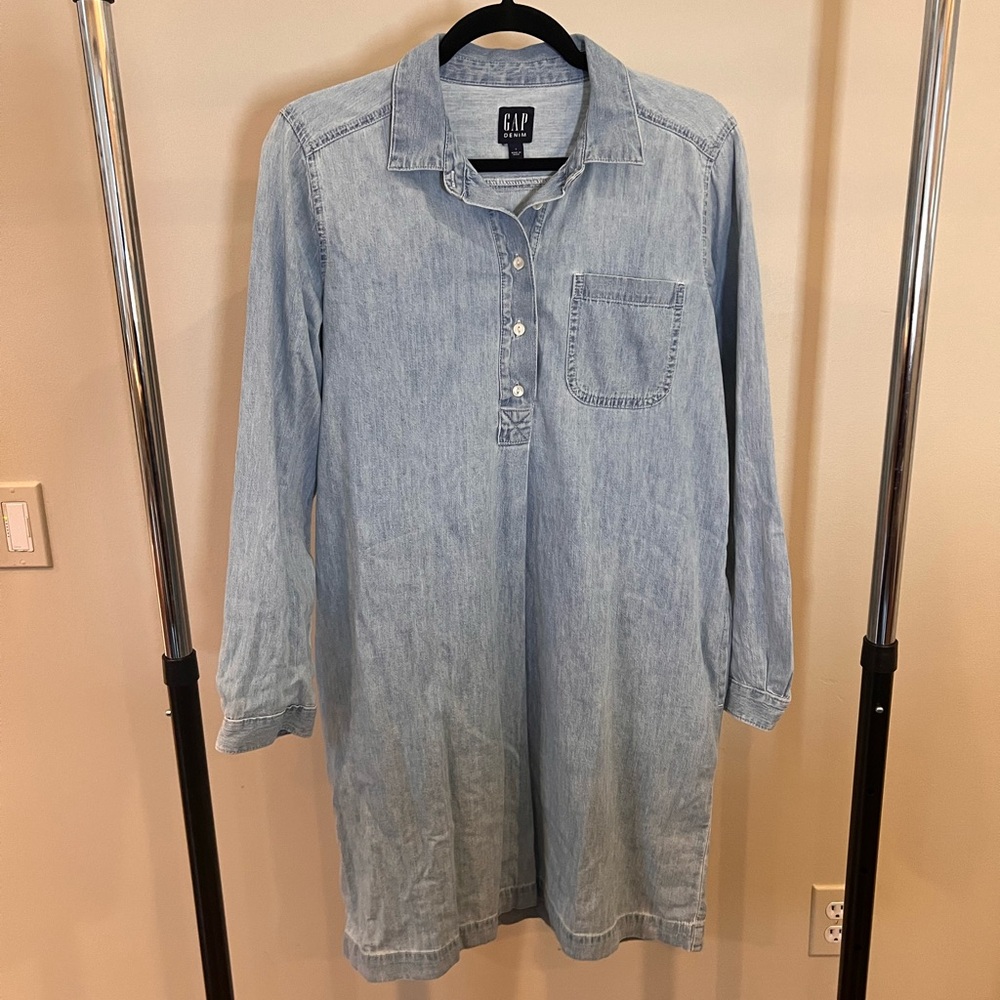 GAP Denim Shirt Dress in Soft Blue